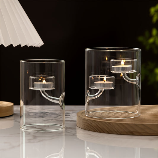 Elevated Windproof Glass Candle Holder